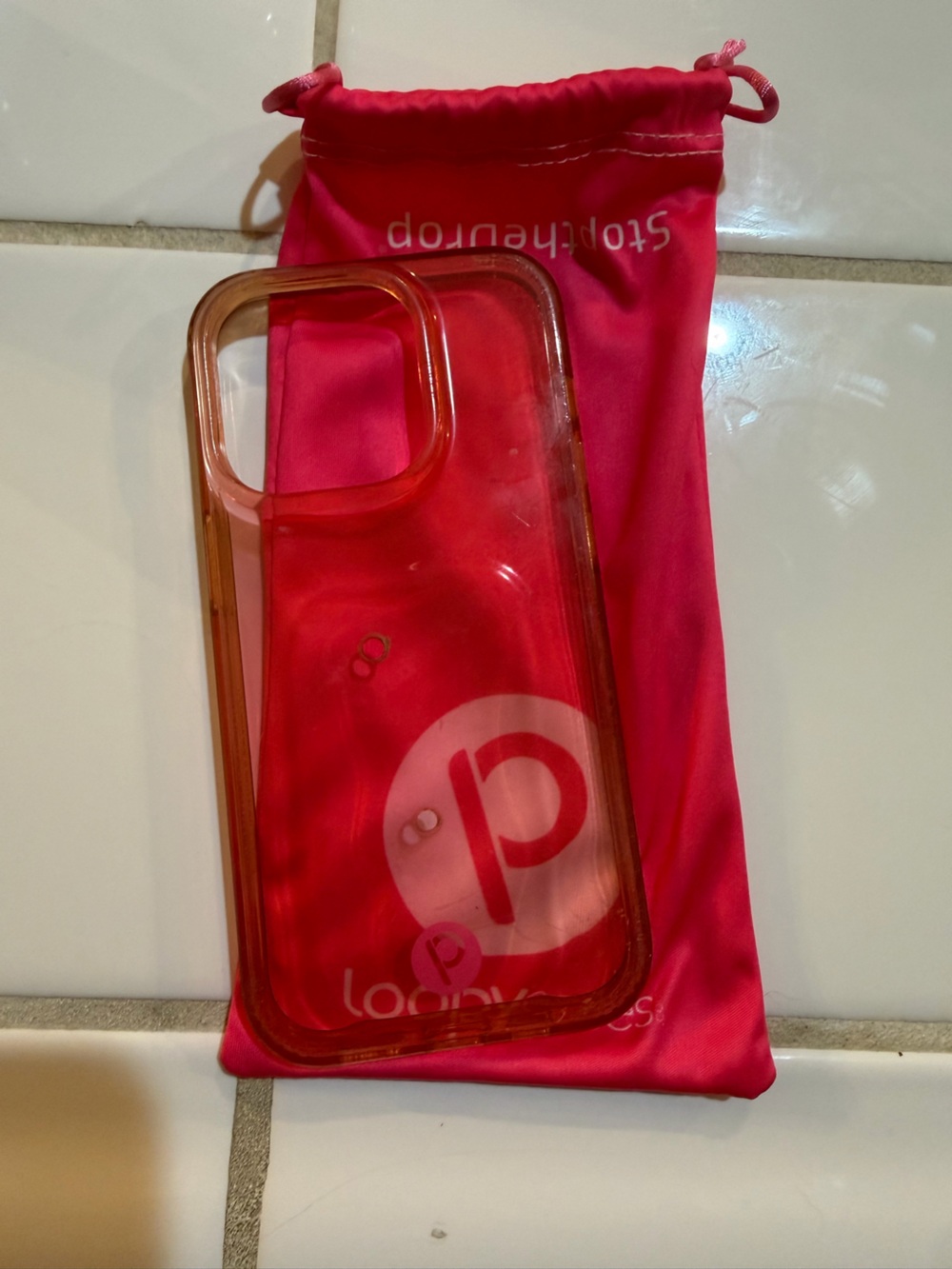 Loopy Case Transparent Pink Phone Case with Logo Accent